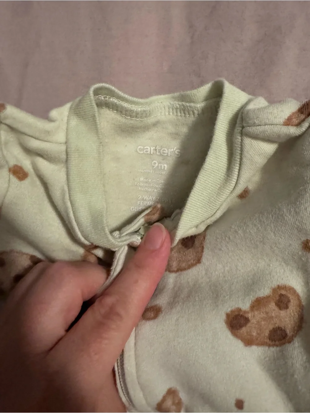Carter's Dino & Cookie Print Footies in White, Pink, Blue, Brown, Cream